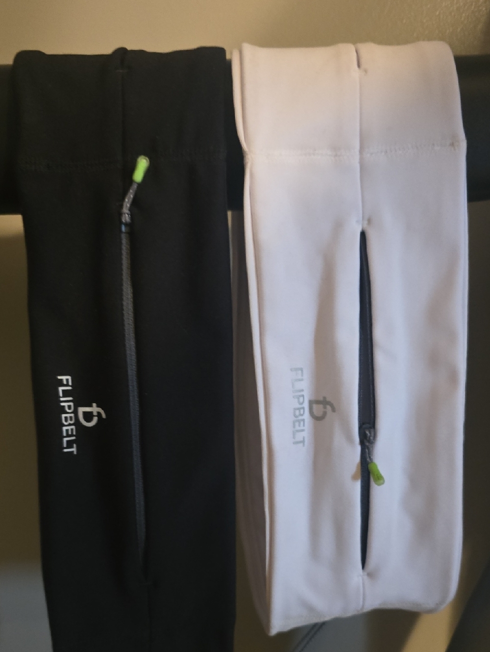 FlipBelt Slim Running Waist Pouches - Black & Whitw